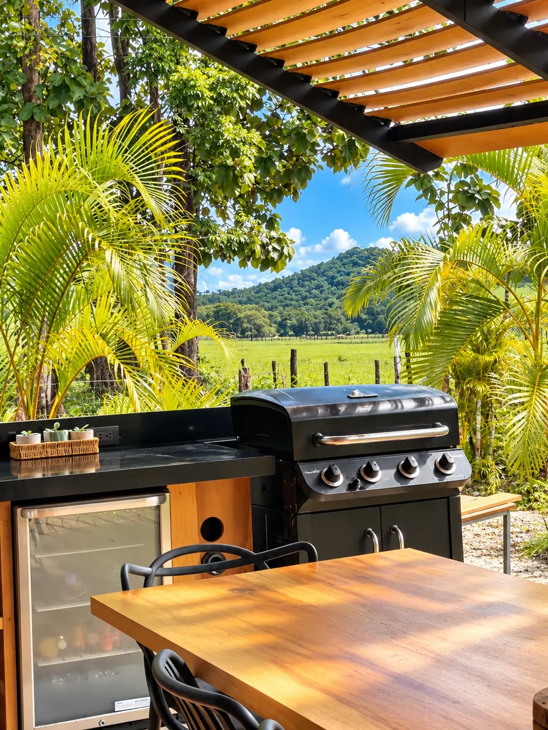 Countryside view from the barbecue area